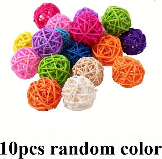 A Family Of Home Textiles Rattanball Kauspielzeug für Papagei, Wellensittich, Nymphensittich, 5-teiliges Set - Bild 1