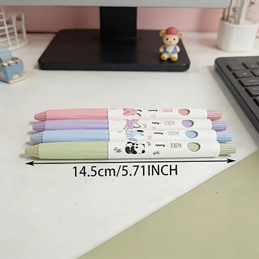 Palm Pets Niedliche Tier-Gelstifte 4er-Pack mit 0,5mm schwarzer Tinte, Kawaii Motiv-Stifte Panda Hase Welpe Pony für Schule und Schüler - Bild 3
