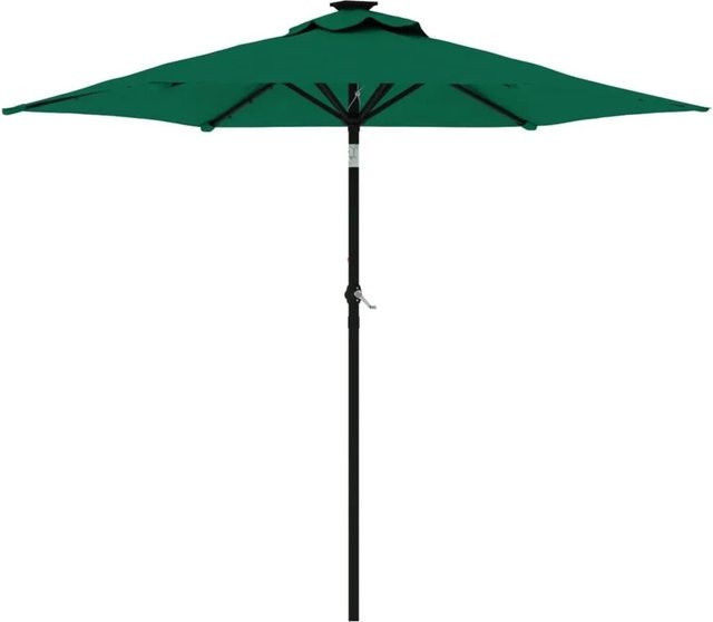vidaXL Sonnenschirm mit Stahlmast in Grün aus Polyester, B/T/H: 225 x 225 x 212 cm - Bild 1
