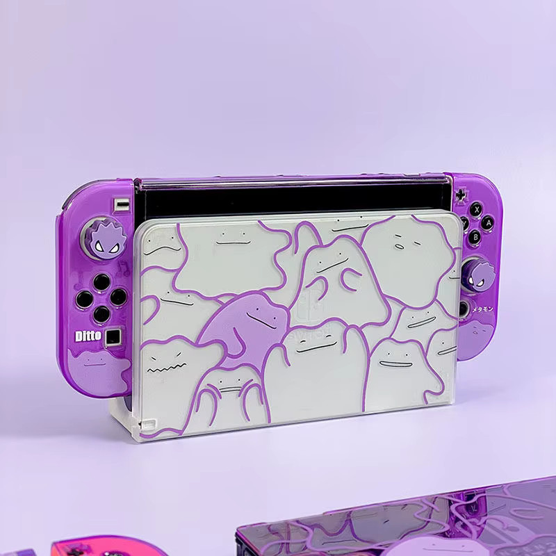 Bandai Hartschutzhülle im Ditto-Design in Lila für Nintendo Switch, NS Lite und OLED, stoßfest und kratzfest - Bild 3