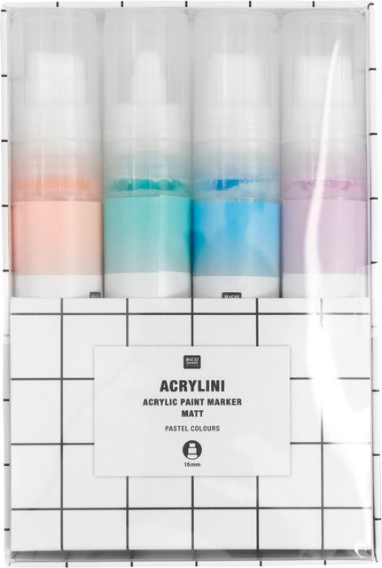 Rico Design Acrylini Marker Set XL in Pastel Colours mit permanenten Farben - Bild 1