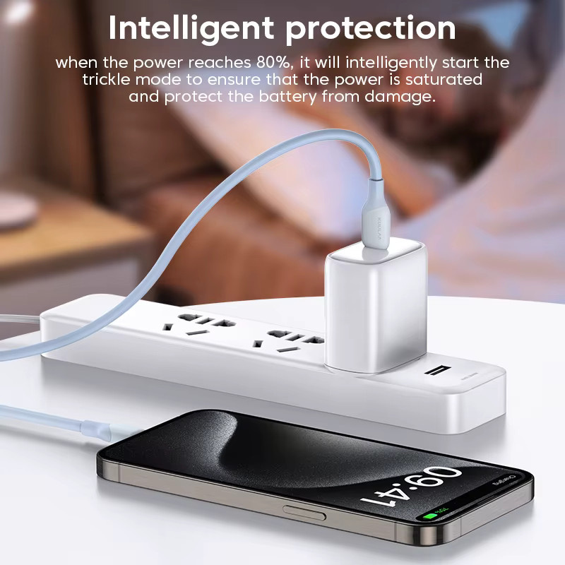 KUULAA USB-C auf USB-C Schnellladekabel PD 30 W in Blau für iPhone 15, Samsung und Xiaomi - Bild 3