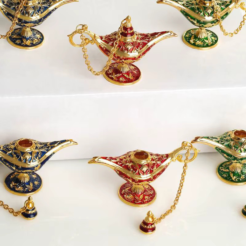 Retro Aladdin Wunderlampe Ornament im Vintage Stil aus Metall für deine Wohnzimmer Dekoration - Bild 2