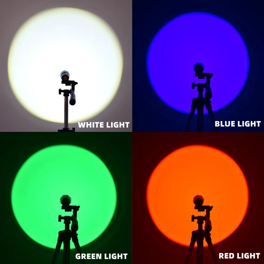 Alonefire LED-Taschenlampe mit Zoom-Funktion, USB wiederaufladbar, RGB-Farben Weiß/Rot/Grün/Blau, Schwarz - Bild 4