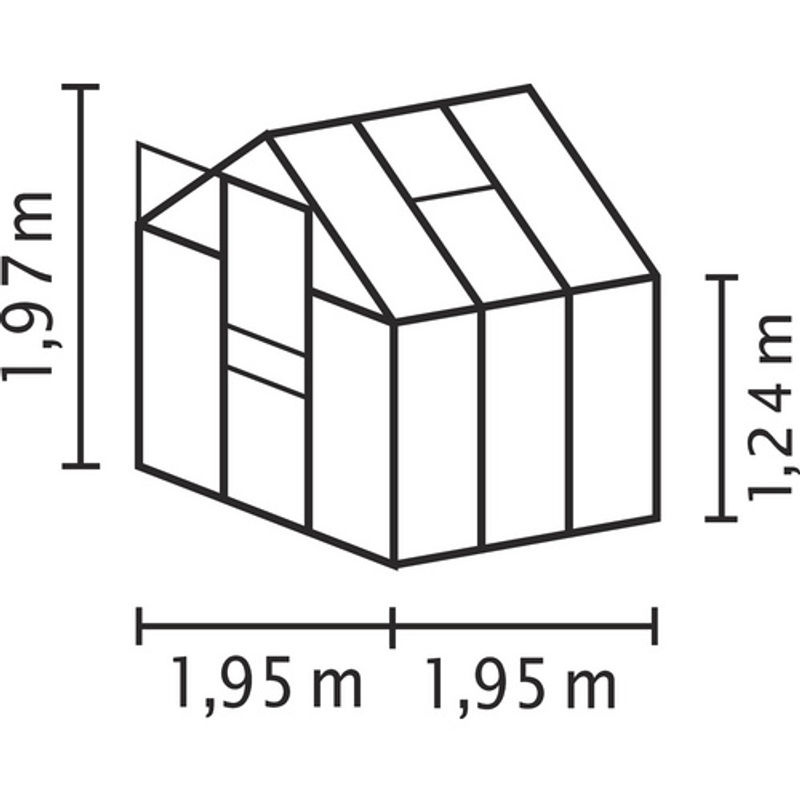 Mr. GARDENER Gewächshaus 3800/4 ET aus Aluminium und Kunststoff in Silberfarben mit 3,8 m² Fläche und winterfester Konstruktion - Bild 2