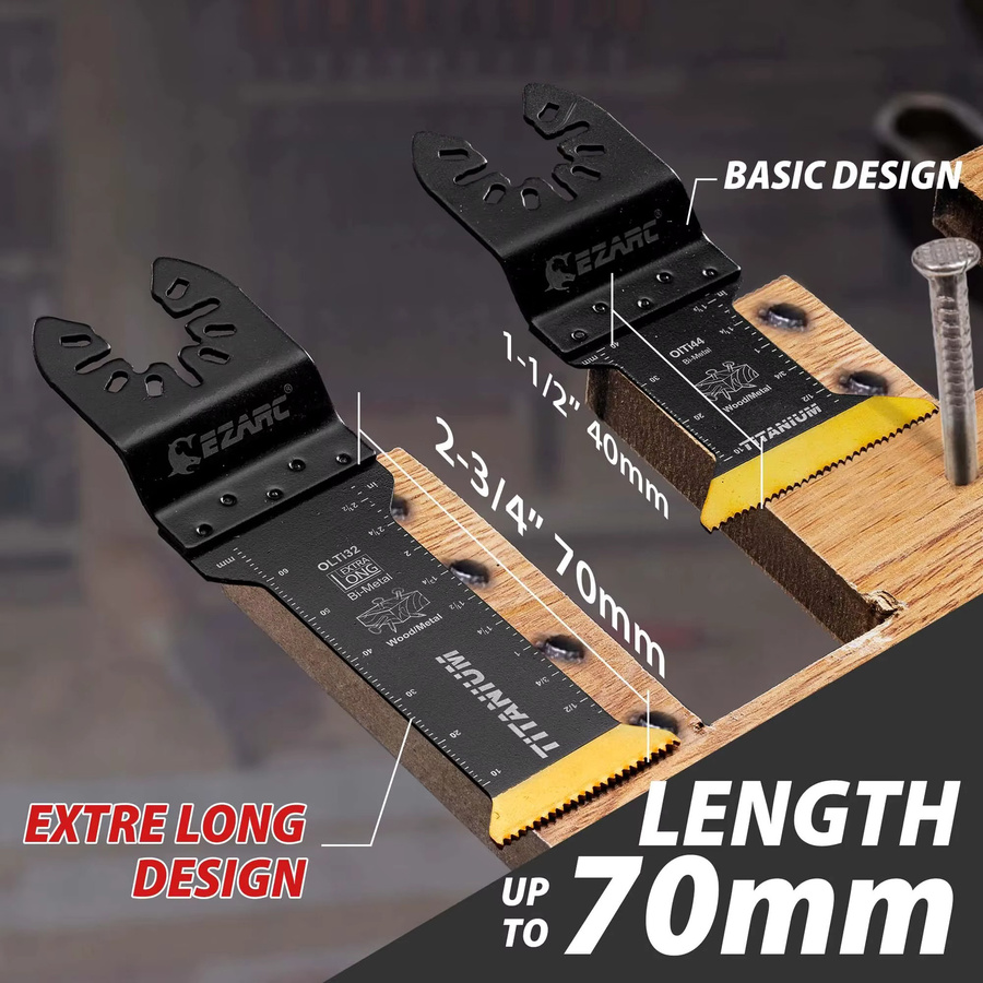 EZARC 3 Stück oszillierende Multitool-Sägeblätter aus Titan für Metall, Holz und Kunststoff - Bild 2