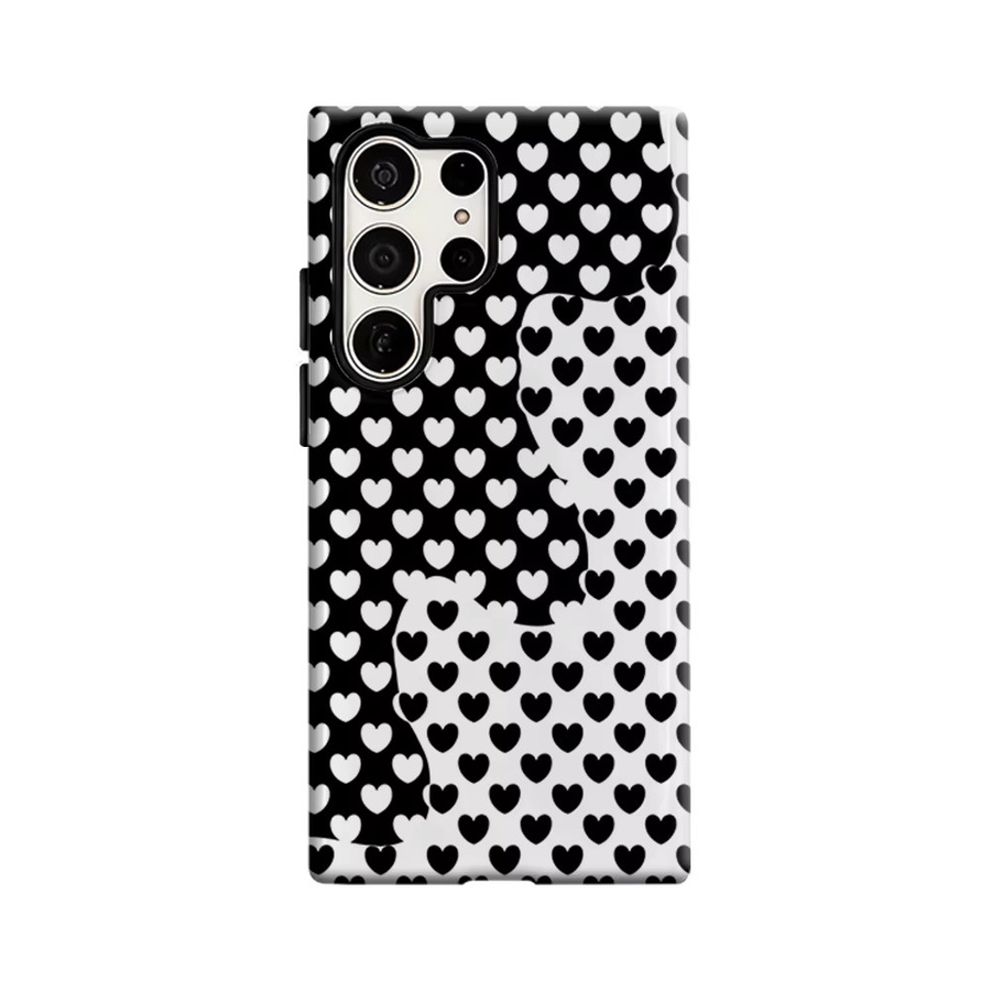 Stoßfeste Doppelschicht-Handyhülle mit Schwarz-weißem Yin-Yang-Herz Design für Samsung Galaxy S26 S25 Ultra S24 S23 Ultra Plus - Bild 5