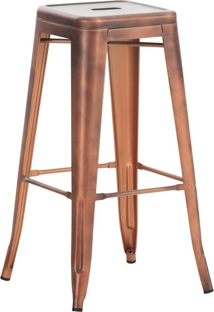DELUKE Barhocker DOLAN aus Metall in Kupfer, B/T/H: 43 x 43 x 76 cm - Bild 1