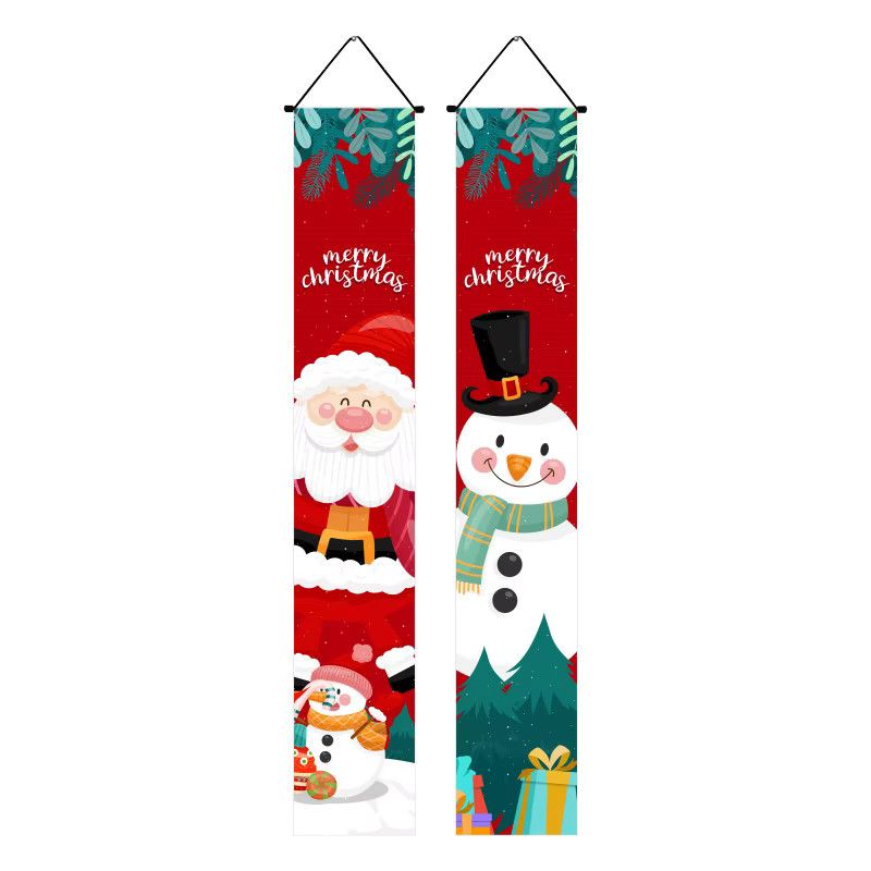 VIKAMA Weihnachts-Türpaare Frohe Weihnachten Banner zur Dekoration für Haustür, Hof und Garten in Multicolor - Bild 2
