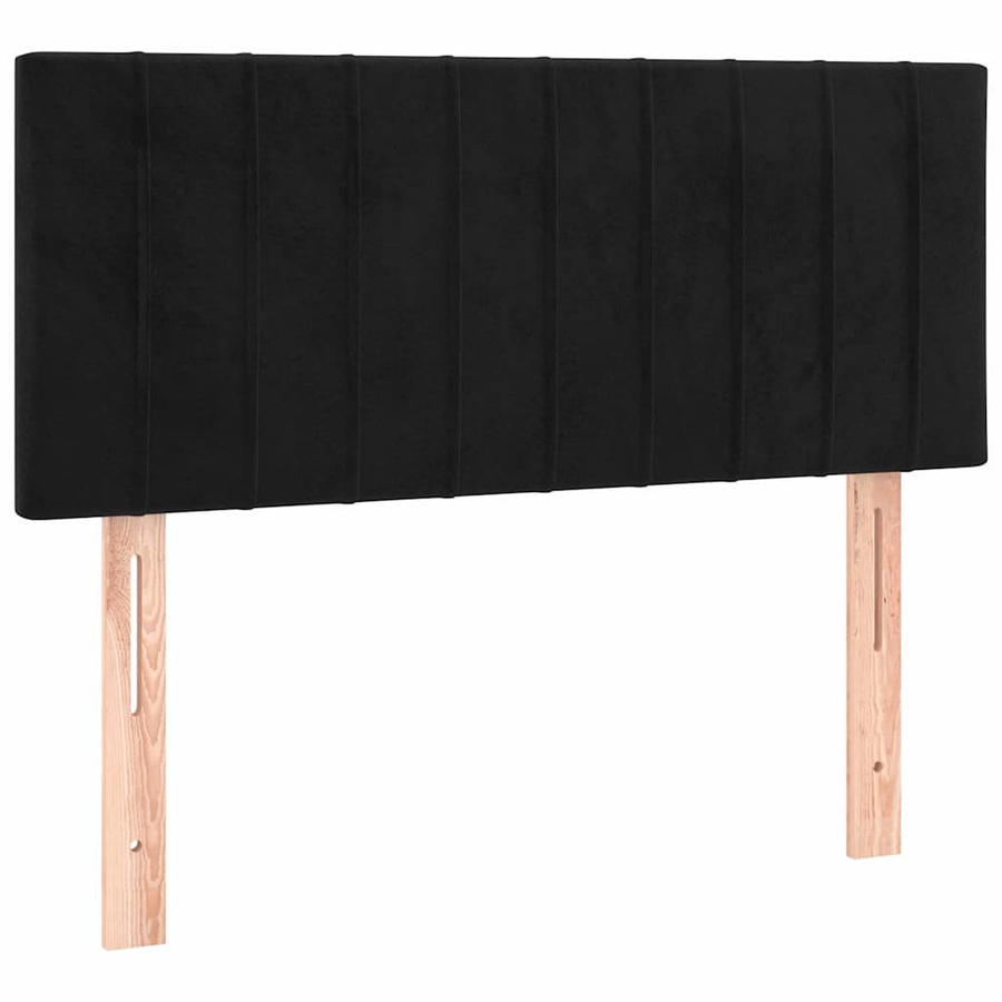 vidaXL Boxspringbett mit Matratze in Schwarz aus Samt, B/T/H: 90 x 200 cm - Bild 4