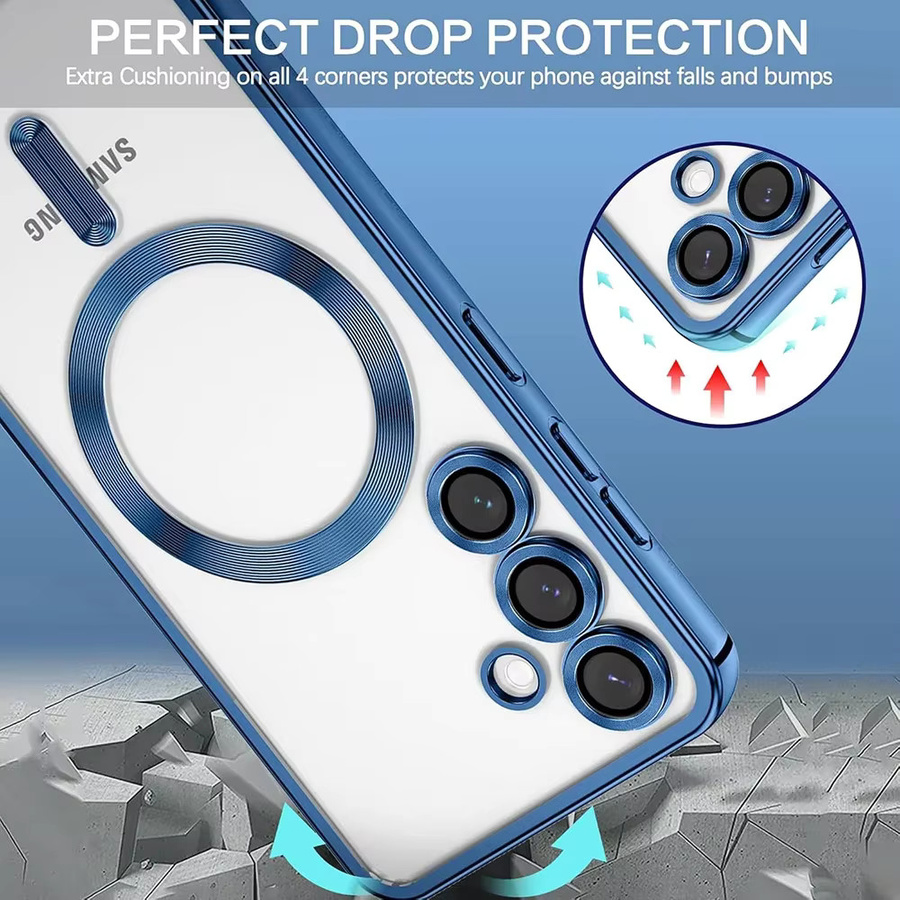 MagSafe Magnethülle mit Luxus-Beschichtung für Samsung Galaxy S26 Pro S25 Edge S24 FE S23 S21 Plus A57/37/27/17/07 Ultra in Blau - Bild 3