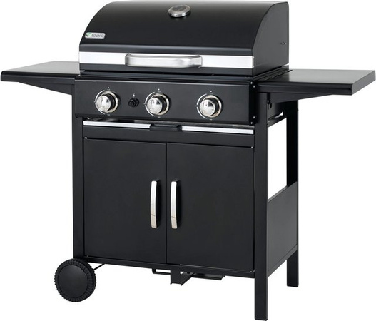 Tepro Gasgrill Mayfield 3-Brenner Schwarz mit verchromtem Grillrost und Piezo-Zündung