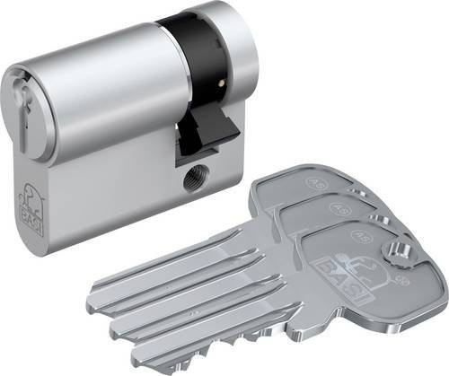 BASI Profil-Halbzylinder Gleichschließend aus Messing in Silber, Maße: 10 x 55 mm - Bild 1