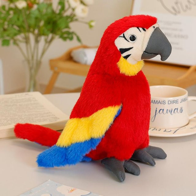 BC Pet Supplies Rio Ara Papagei Plüschtier, rot, 24cm - Bild 1