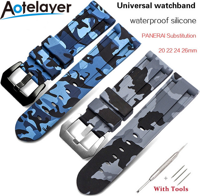 Aotelayer Uhrenarmband Silikon, Camo Blau Grau, Unisex - Bild 1