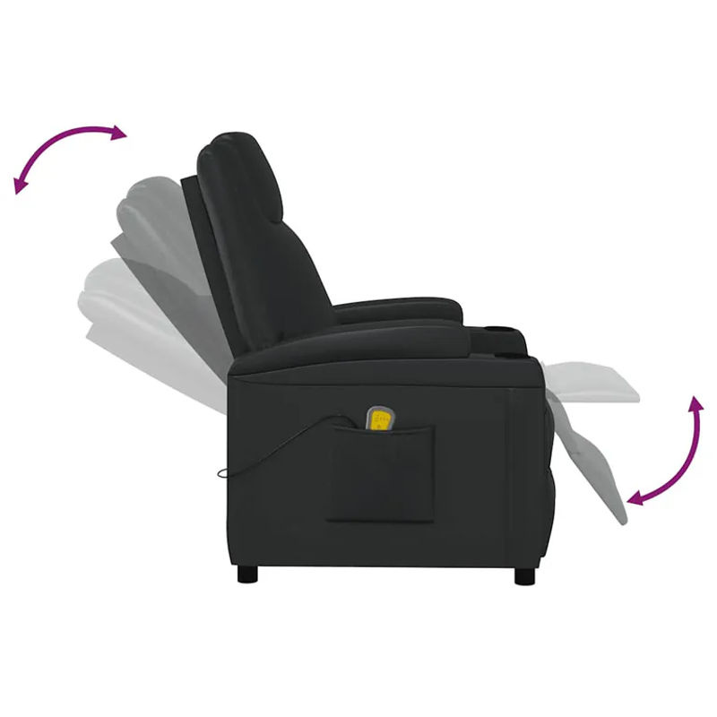 Vidaxl Massagesessel Relaxsessel in Schwarz aus Kunstleder im modernen Design - Bild 3