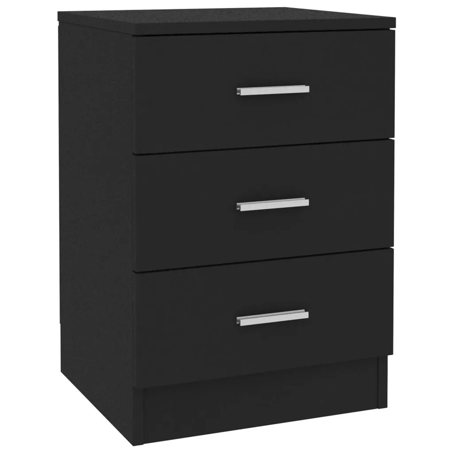 vidaXL Nachttische 2er-Set Schwarz aus Holzwerkstoff B/T/H: 38 x 35 x 56 cm - Bild 2