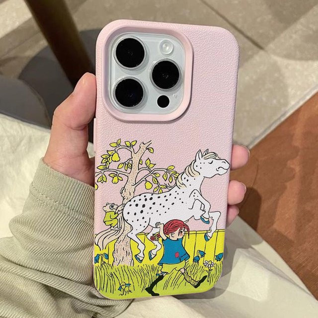 Pippi Langstrumpf Handyhülle in Pink für Samsung Galaxy Modelle A57 A36 A26 A07 A55 A35 A16 A06 A54 A34 A25 A24 A15 A14 A05s 4G 5G - Bild 1