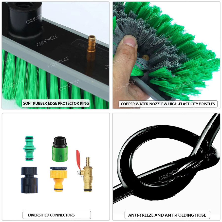 CNHOPOLE Teleskopisches Fensterreinigungsbürstensystem aus Carbonfaser mit Mikrofasermopp zur Reinigung von Solarpanels und Fenstern - Bild 3