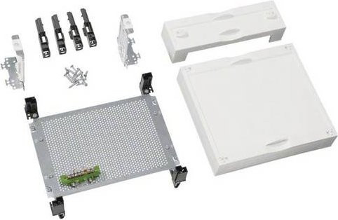 Hager UD21M1 Universeller VDI-Baustein aus Kunststoff mit Montageplatte und PE-Klemme, Weiß, B: 30 cm, H: 25 cm - Bild 1