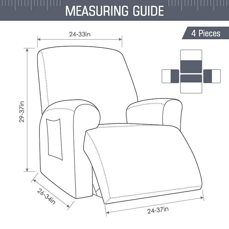 Yiran Furniture Stretch-Sesselbezug aus Jacquard-Spandex mit rutschfestem elastischem Boden für 1 Sitzer - Bild 3