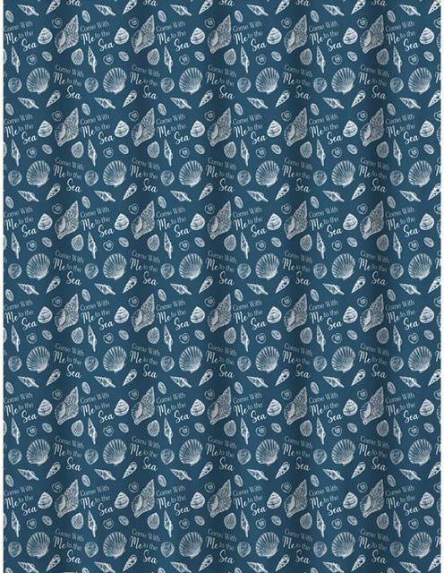 Euroshowers Duschvorhang Blau aus Polyester mit Metallösen und 12 Ringen, wasserabweisend und antibakteriell, B: 180 cm, H: 200 cm - Bild 1