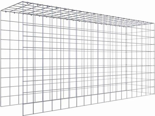 Gabiona Anbaukorb Typ 4 aus Stahl in Silbergrau, B/H/T: 100 x 200 x 50 cm - Bild 1