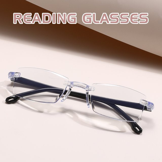 WEIPO Lesebrille, randlos, rechteckig, Metall, Herren - Bild 1
