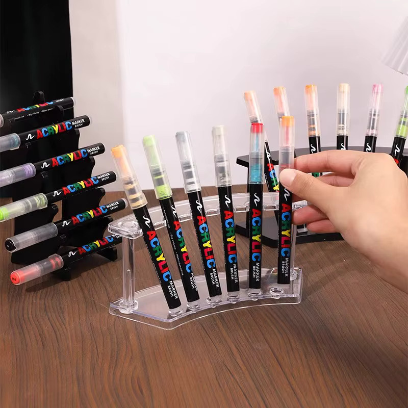 Transparenter Kunststoff-Stifthalter für Make-up und Schreibwaren mit 6 Fächern - Bild 2