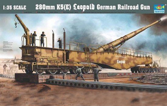 Trumpeter Eisenbahngeschütz Leopold 280mm K5 (E), Fahrzeuge, Braun - Bild 1