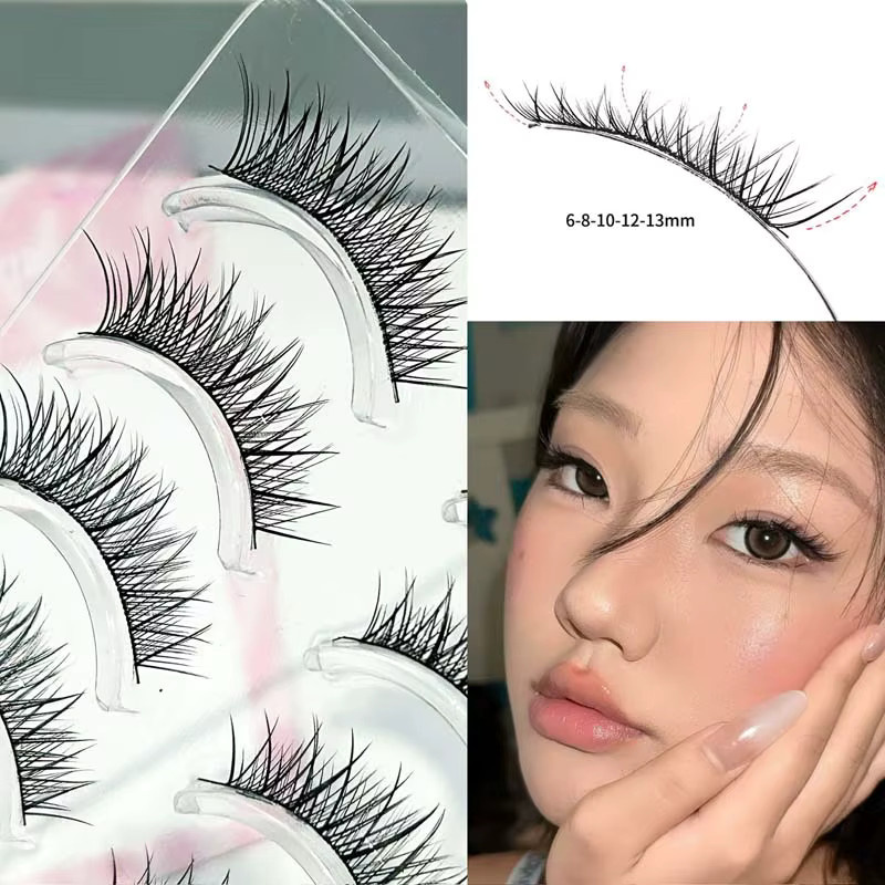 Mixiaohe Thai Cat Eye Strip Lashes, 5 Paar, Natürlicher Look - Bild 2