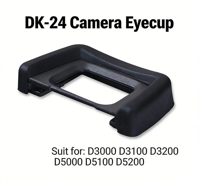 Silikon DK-24 Kamera-Augenmuschel Sucher in Schwarz für Nikon DSLR Modelle D3000 D3100 D3200 D5000 D5100 D5200 - Bild 1