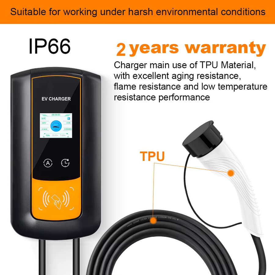 IPENGEN EV-Ladestation Wallbox zur Wandmontage in Schwarz mit Typ2-Kabel und APP-Steuerung für 7,6/11/22 kW - Bild 2