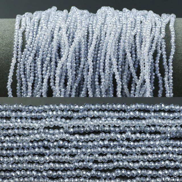 WLYeeS Glasperlen, Hellblau Grau, 2mm, Damen - Bild 1