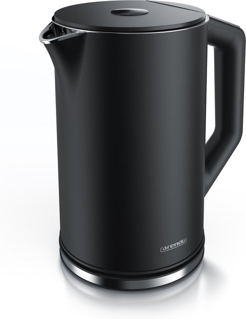 Arendo Wasserkocher aus Edelstahl mit LED-Display und Temperaturwahl, 1,5 l, Schwarz - Bild 1
