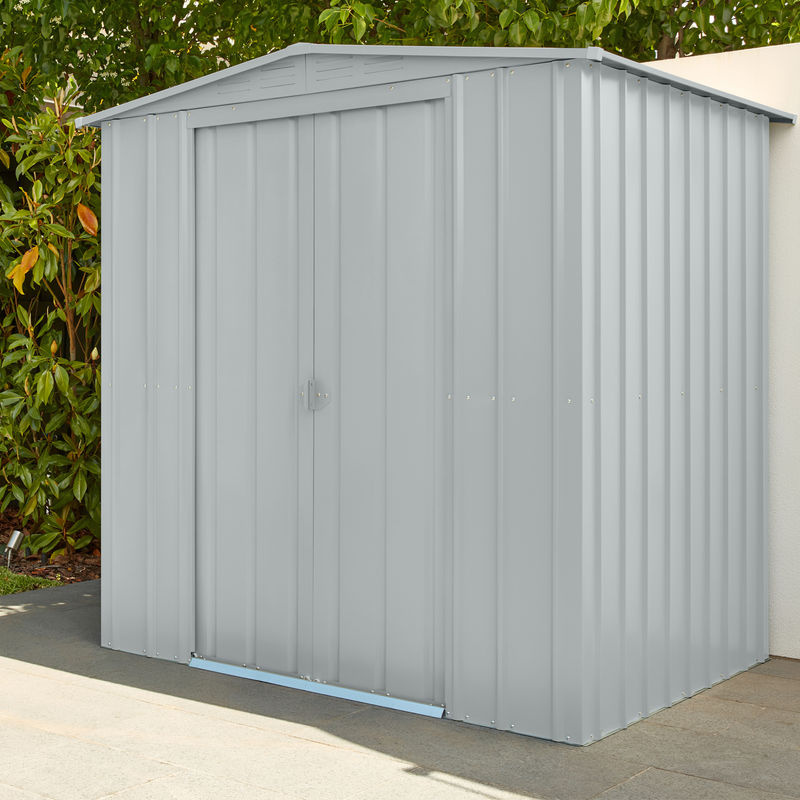 Globel Metall-Gerätehaus Gartenmanager Dream 65 in Silber Metallic mit Schiebetüren und Lüftungsschlitzen, B/T: 184 x 154 cm - Bild 3
