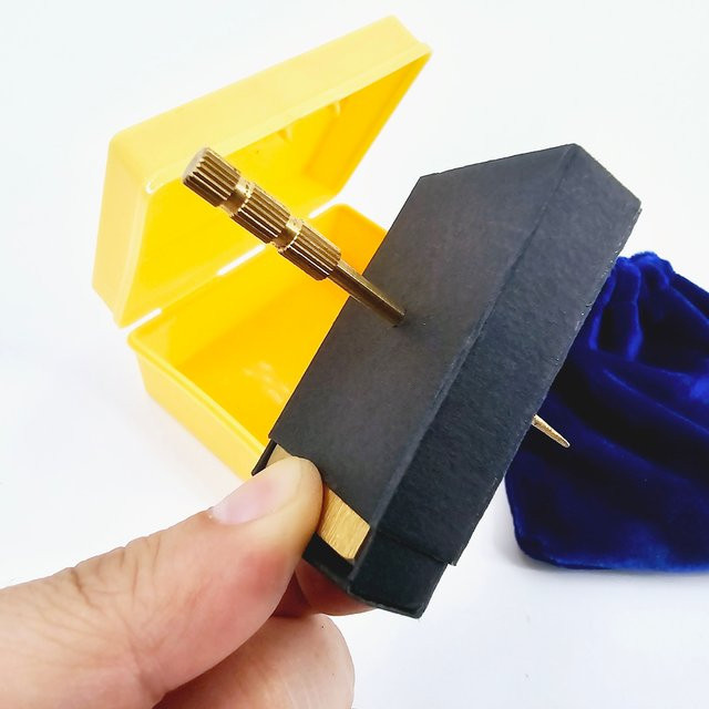 Needle Through Matchbox Magic Trick, Visuelle Illusion, Metall, Schwarz - Bild 1