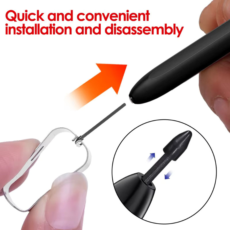 Samsung Ersatz-Tablet-Stiftspitzen für Galaxy S Pen Tab S7 S8 S9 in Schwarz inklusive Metall-Pinzetten-Set - Bild 2
