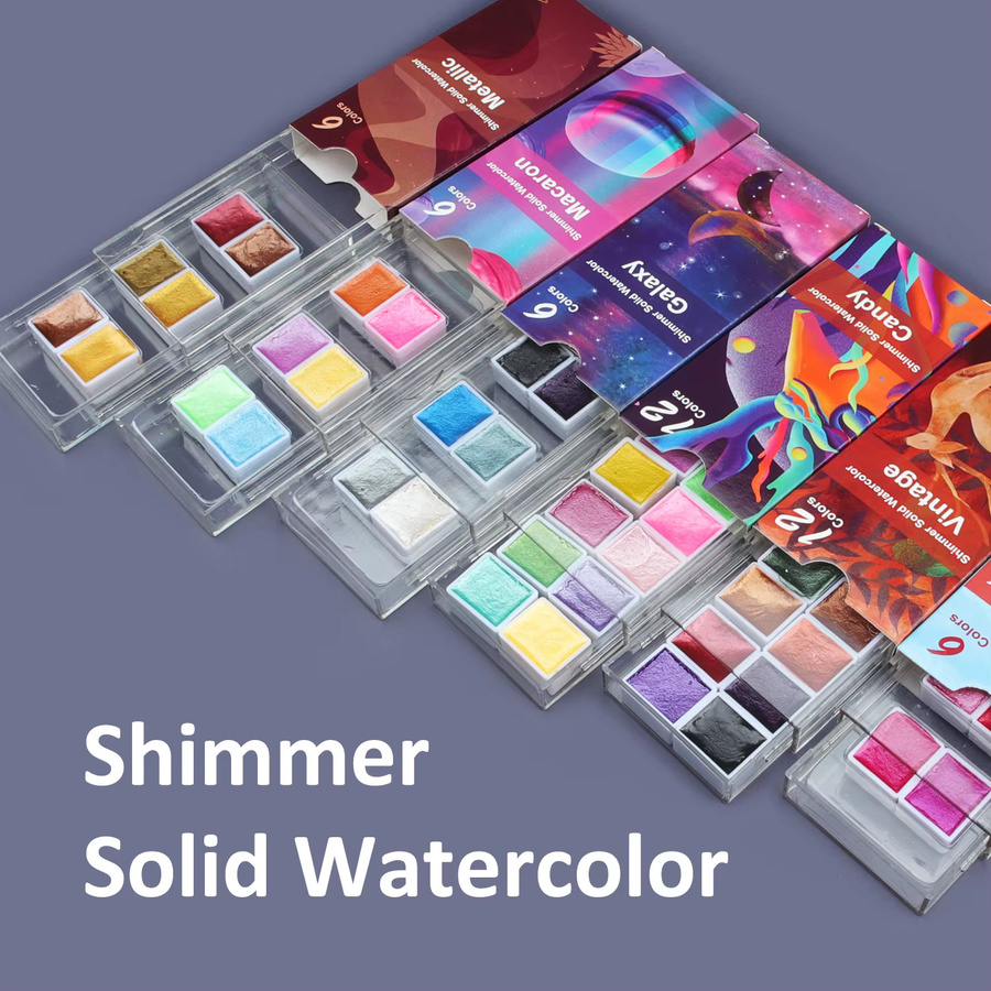 Seamiart Aquarellfarben-Set mit metallischem Glitzer in Multicolour für Künstler und Schule - Bild 1