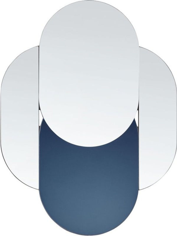 Beliani Wandspiegel Blau Glas Unregelmäßig Modern Rahmenlos B: 60 cm, H: 80 cm - Bild 1
