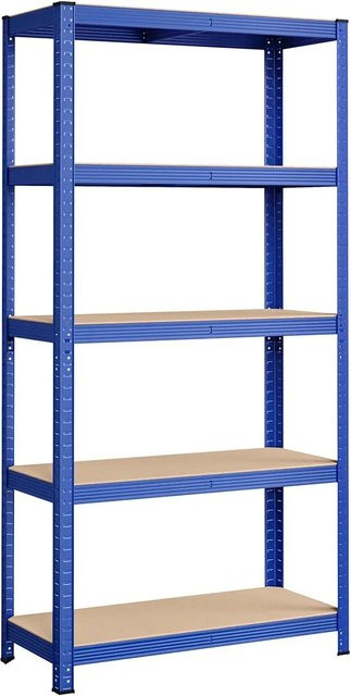 Songmics Lagerregal aus Stahl in Blau mit verstellbaren Regalböden, B/T/H: 90 x 40 x 180 cm - Bild 1