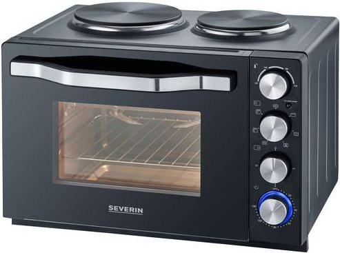 Severin Minibackofen TO 2074 in Schwarz/Edelstahl mit 30 l Volumen, 2500 W Leistung, Umluft, Grillfunktion, Oberhitze und Unterhitze sowie Timer und Drehspieß - Bild 3