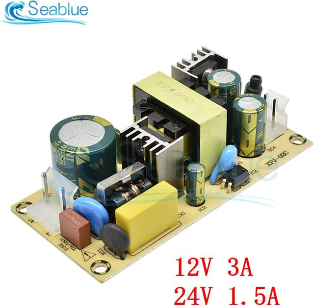 AC-DC Schaltnetzteilmodul Step-Down-Stromversorgungsplatine für 12V 3A oder 24V 1,5A 36W, Multicolor - Bild 1