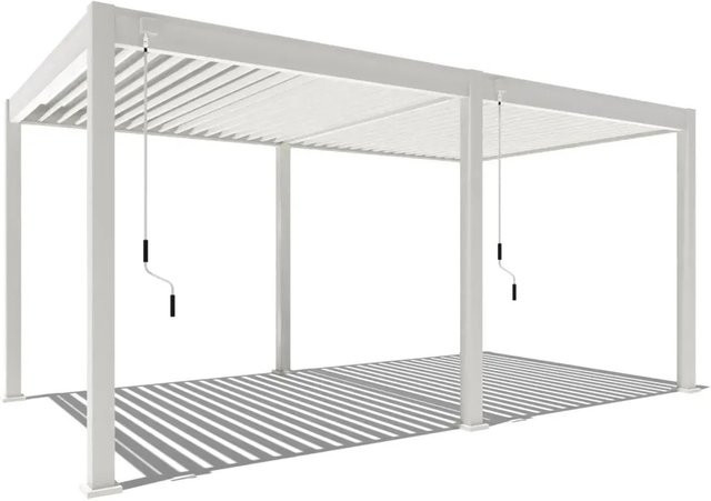 Weide Classic Pavillon aus Alu und Stahl in Weiß mit integrierter Regenrinne, B/T/H: 530 x 300 x 255 cm - Bild 1
