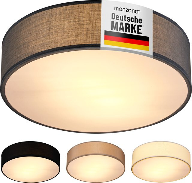 MONZANA Deckenlampe aus Stoff in Grau mit Durchmesser: 38 cm - Bild 1