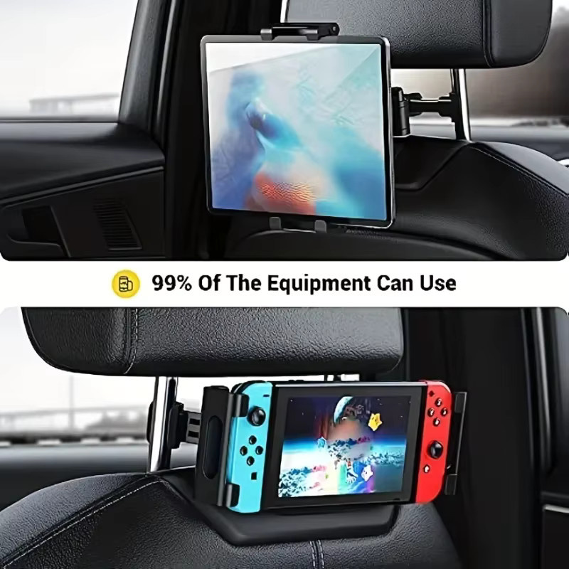 Worldmuma Tablet-Halterung für die Kopfstütze im Auto, kompatibel mit Tablets und Mobiltelefonen, Schwarz - Bild 6