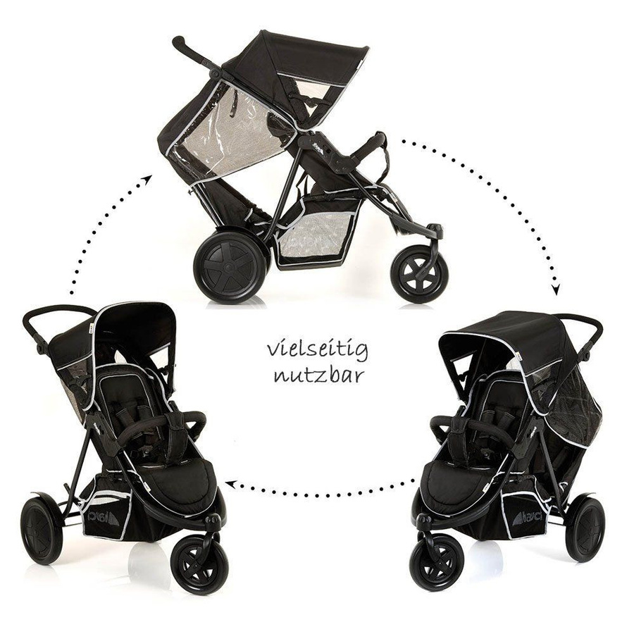 Hauck Geschwisterwagen Freerider Sport-Jogger in Black mit Federung und verstellbarem Griff - Bild 4