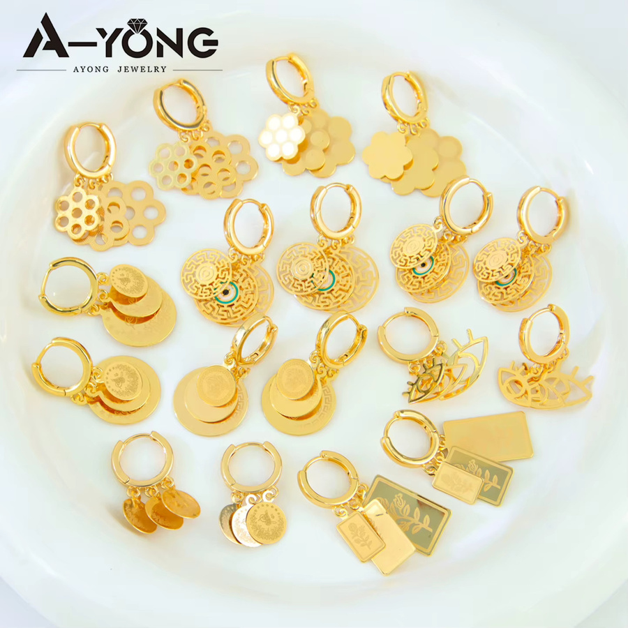 A-YONG AYONG JEWELRY Ohrringe, Tropfenohrring, 21 Karat vergoldet, Damen - Bild 1