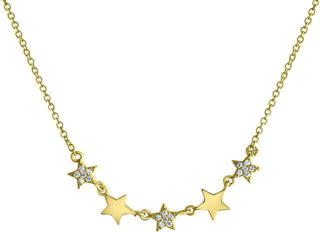 Celesta Halskette 925 Silber vergoldet, Sterne, Zirkonia, Damen - Bild 1