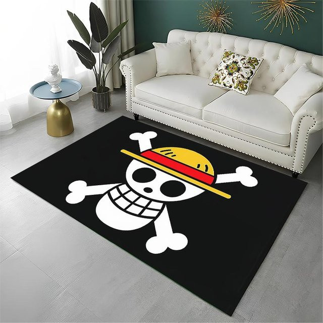 Anime Zoro One Piece Cartoon Teppich aus Polyesterflanell für Spielzimmer, Schlafzimmer oder Wohnzimmer, rutschfest und waschbar, Breite: 80 cm, Länge: 120 cm - Bild 1